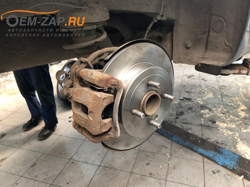 Руководства по ремонту Замена тормозных колодок тормозных механизмов задних колес Киа Спортэйдж II